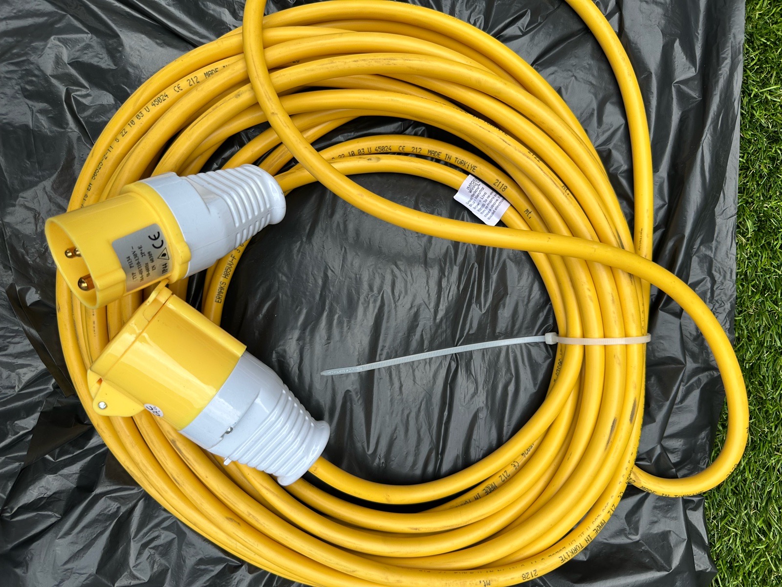 110V Yellow Site Extension Lead 16A – Builder/Trade Cable
