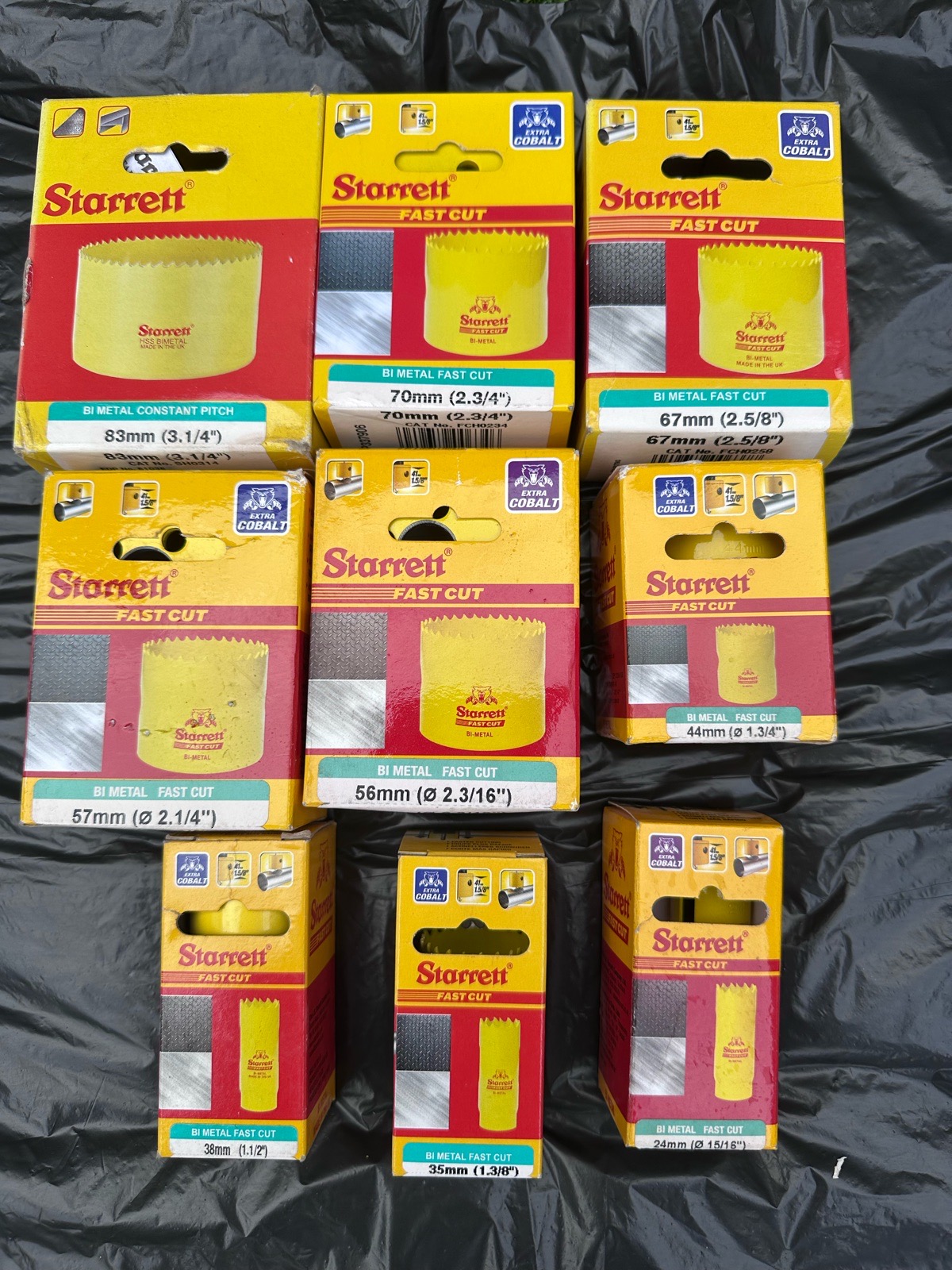 Starrett Bi-Metal Hole Saw Bundle x9 — Fast Cut Cobalt 24–83mm