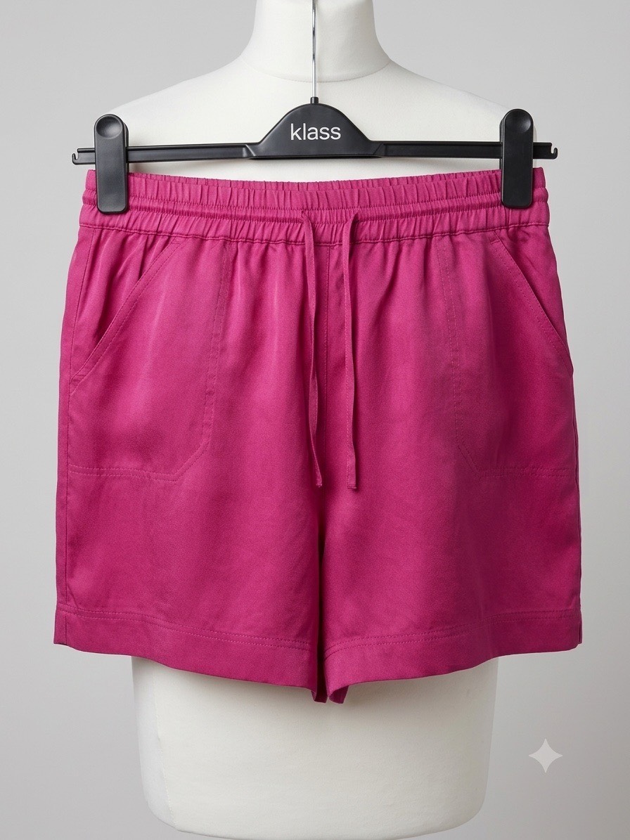 Boden Pink Cupro Blend Pull-On Shorts with Pockets - UK 6