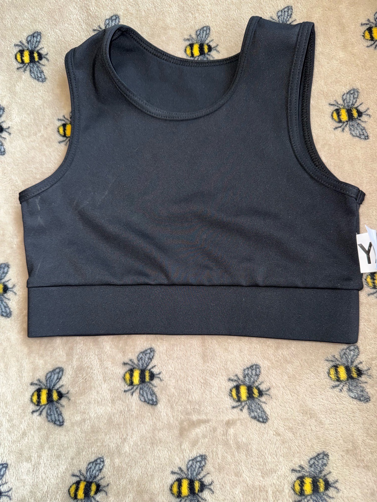 Girls black sleeveless crop top size XS