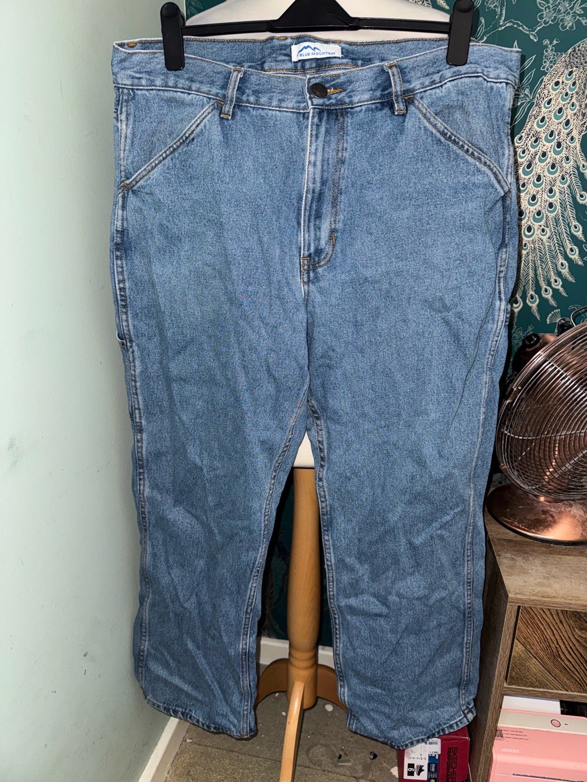 Blue Mountain Vintage Style Carpenter Workwear Jeans - Light Wash - W38 L30