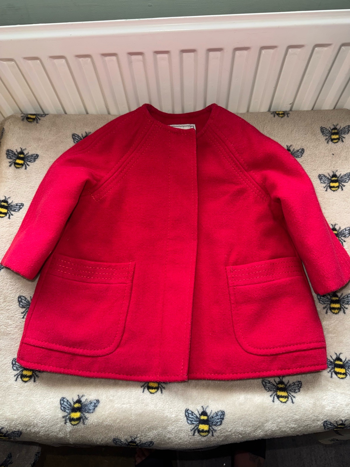 Next Baby Red Borg-Lined Coat / Jacket (3-6 Months)