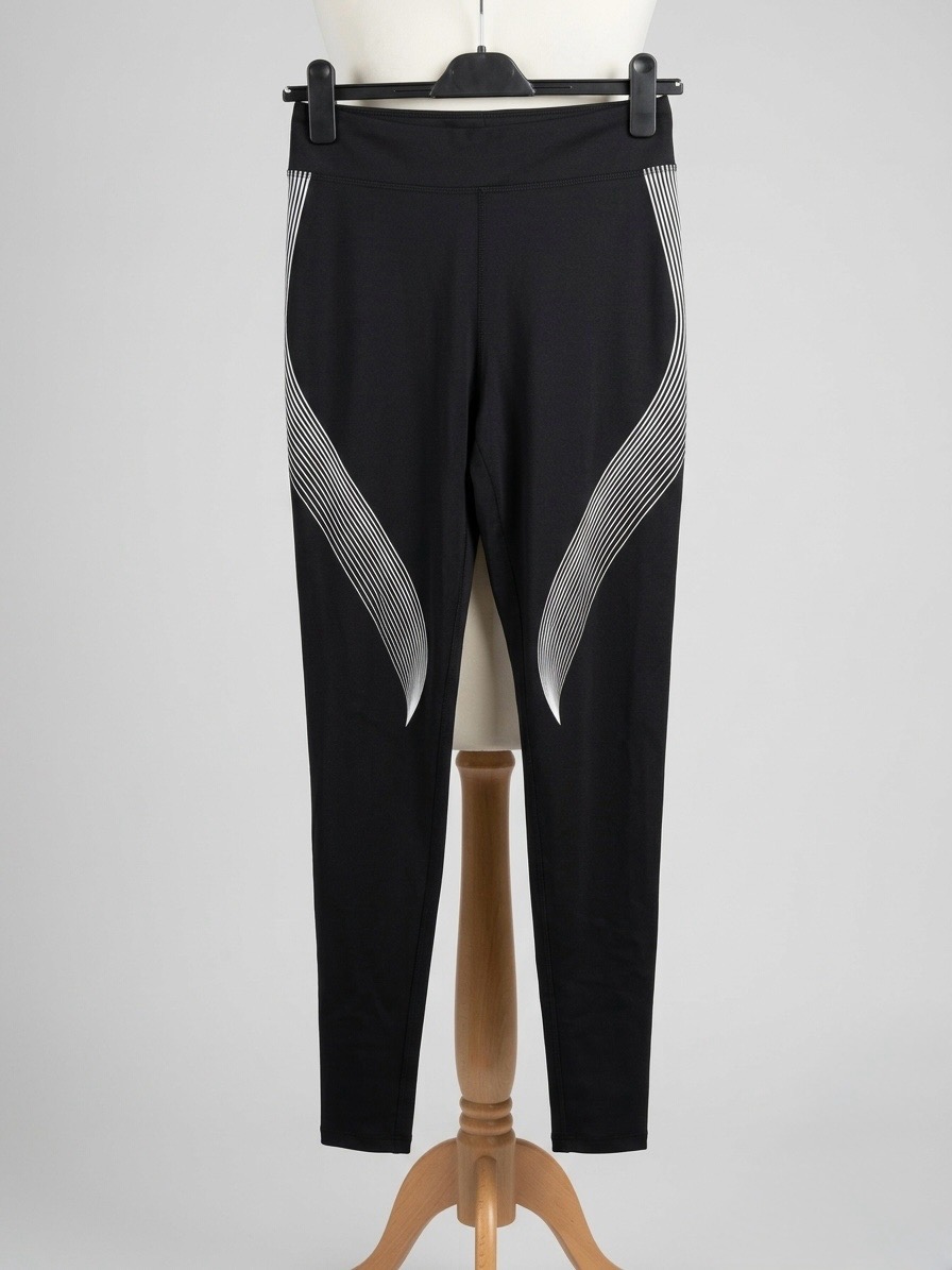 Amazon Essentials Women's Sports Leggings with Wave Stripe Detail – Size M