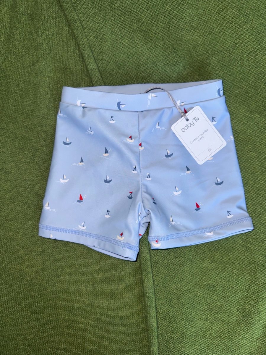 Tu baby boys little sailor swimming trunks light blue age 9-12 months
