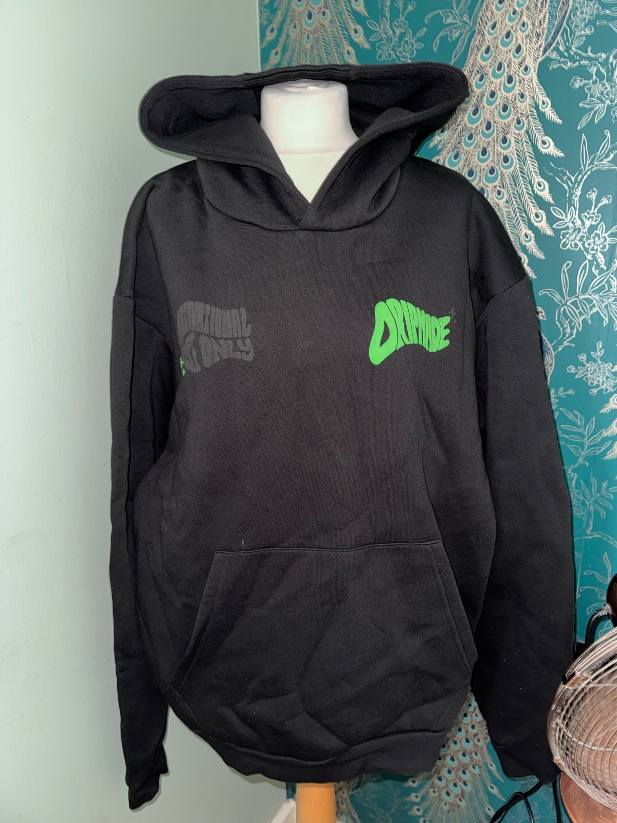 Dripmade "Motivational Use Only" Overhead Hoodie Black/Lime Green - Size XXL (NWOT)