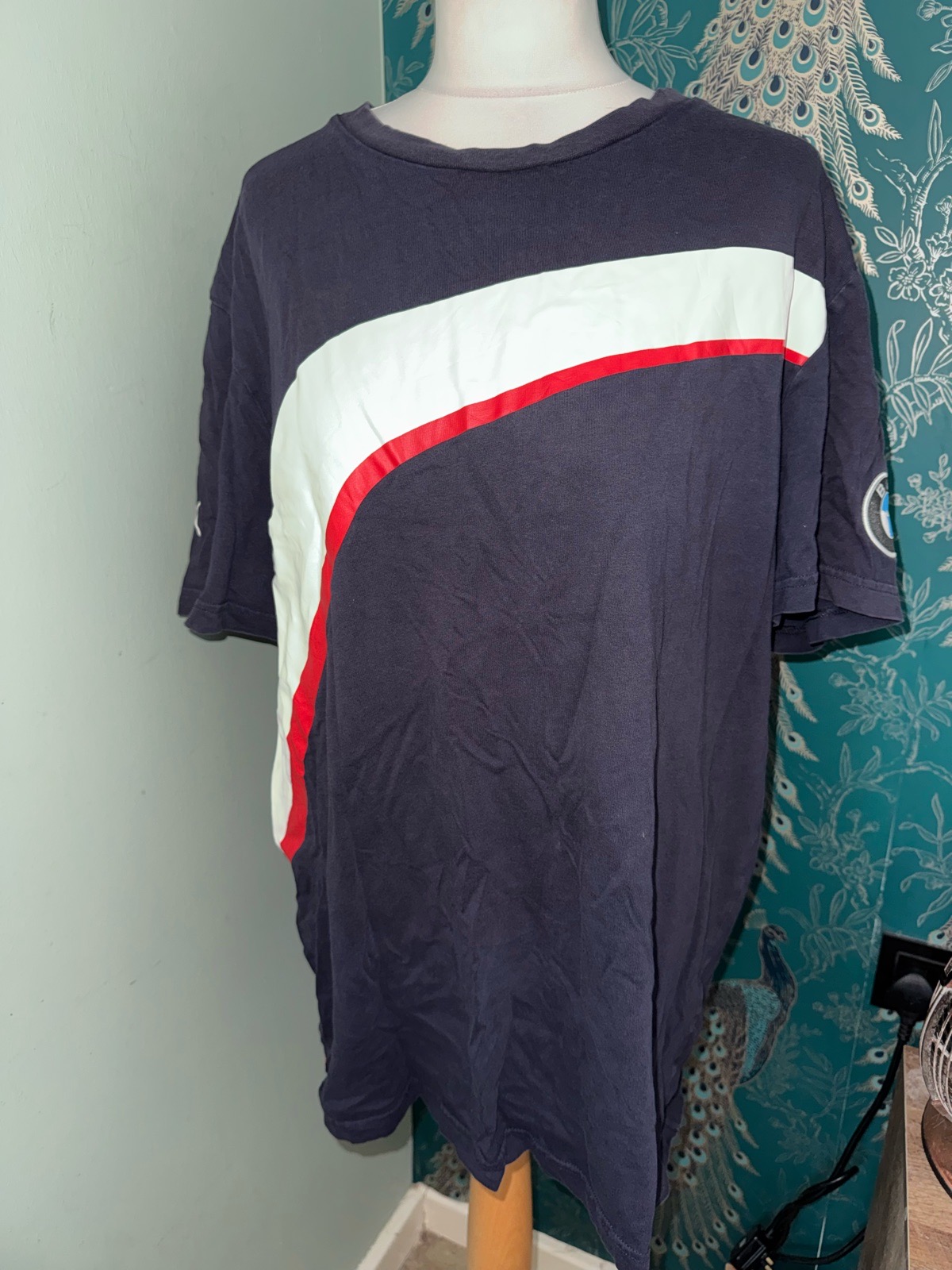Puma x BMW Motorsport T-Shirt Navy Blue Graphic Short Sleeve Mens XXL