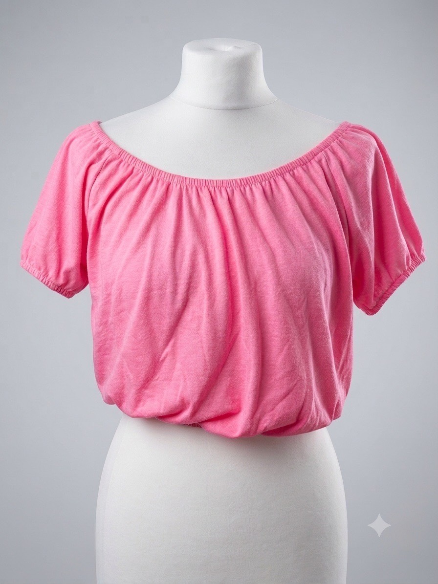 Atmosphere Pink Off-the-Shoulder Bardot Crop Top – Size UK 6