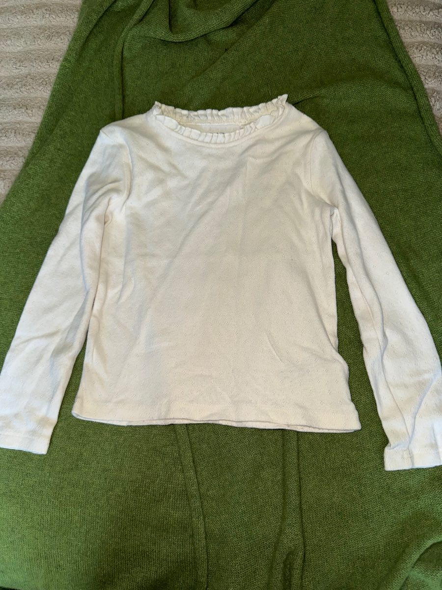Next girls white ruffle neck long sleeve top age 4-5 yrs