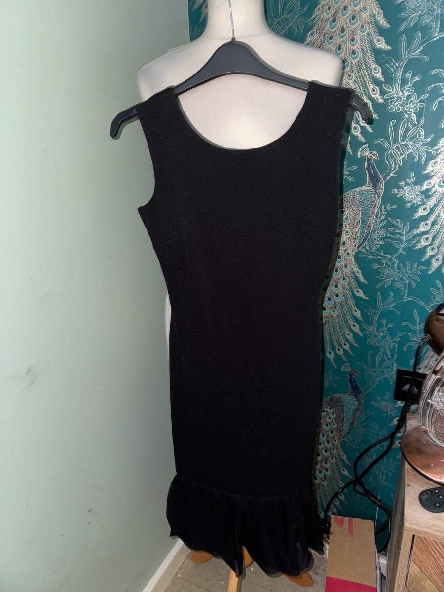 AD LIB Black Sleeveless Drop Waist Dress - Size UK 8