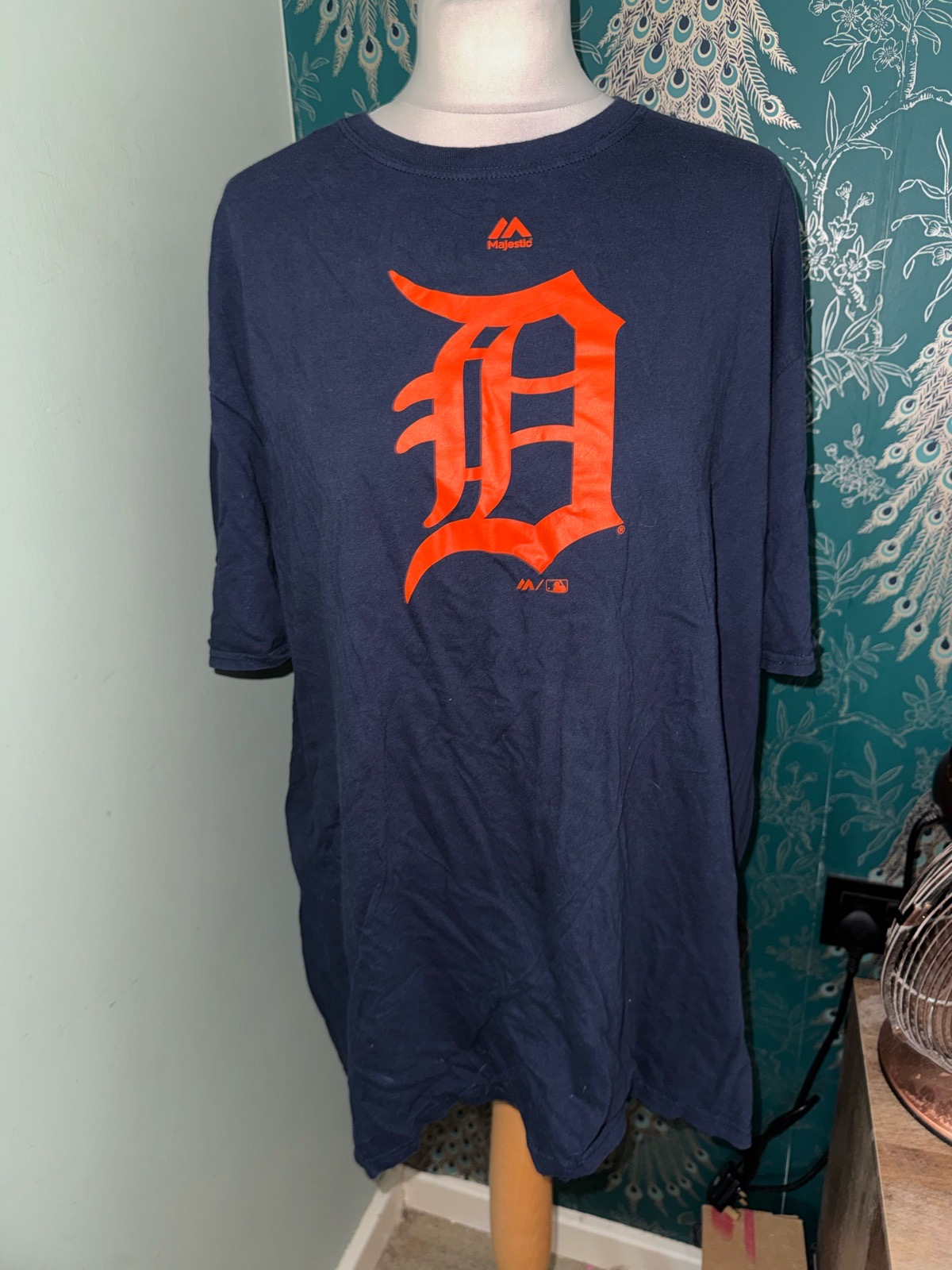Majestic Detroit Tigers T-Shirt Mens 2XL Navy Blue MLB Baseball Graphic Tee