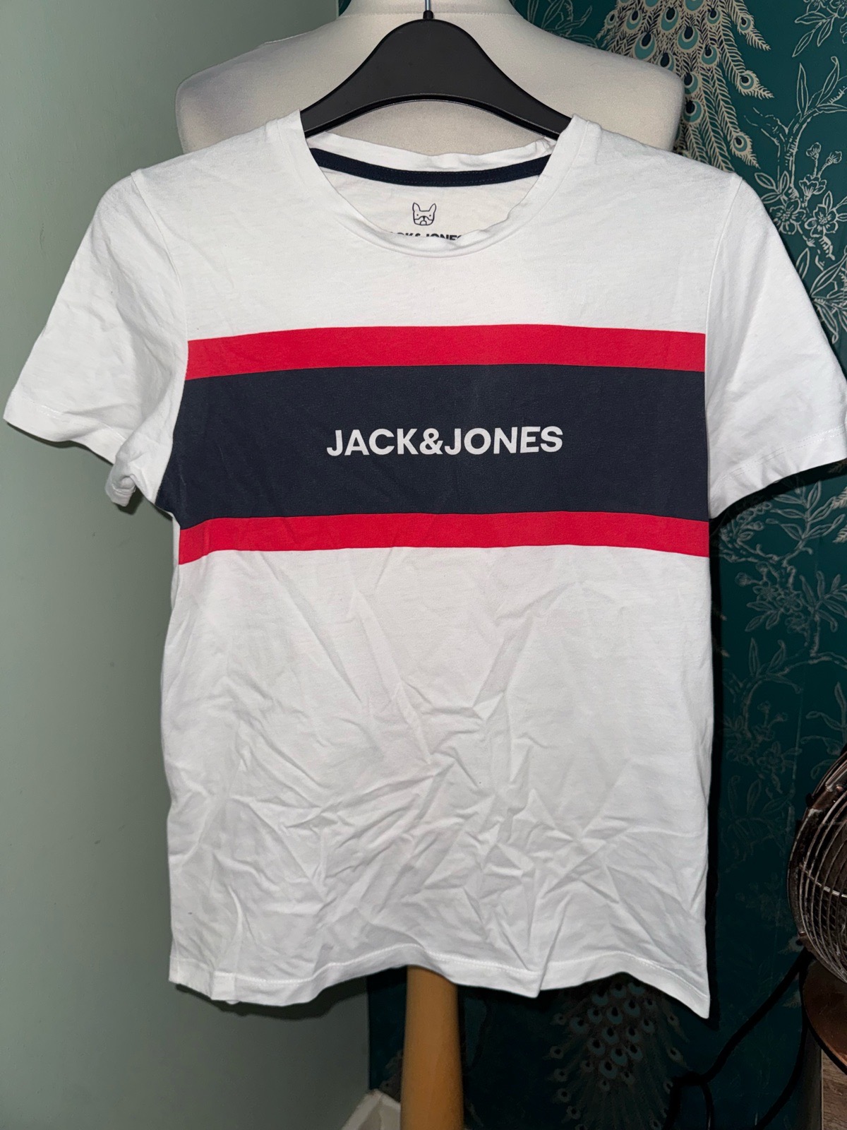 Jack & Jones Junior Logo T-Shirt (Age 12 / 152cm) - White & Navy/Red