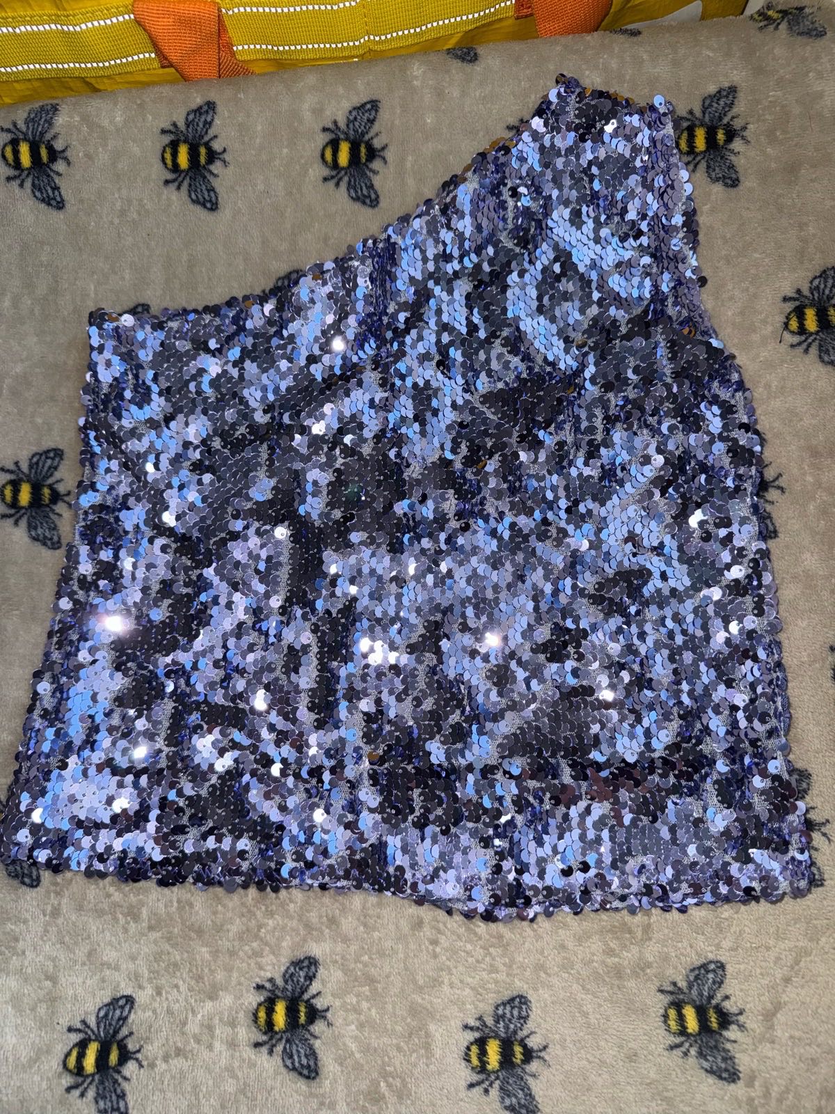 Gurls one shoulder sparkly sequin top blue/purple age 4-5 yrs