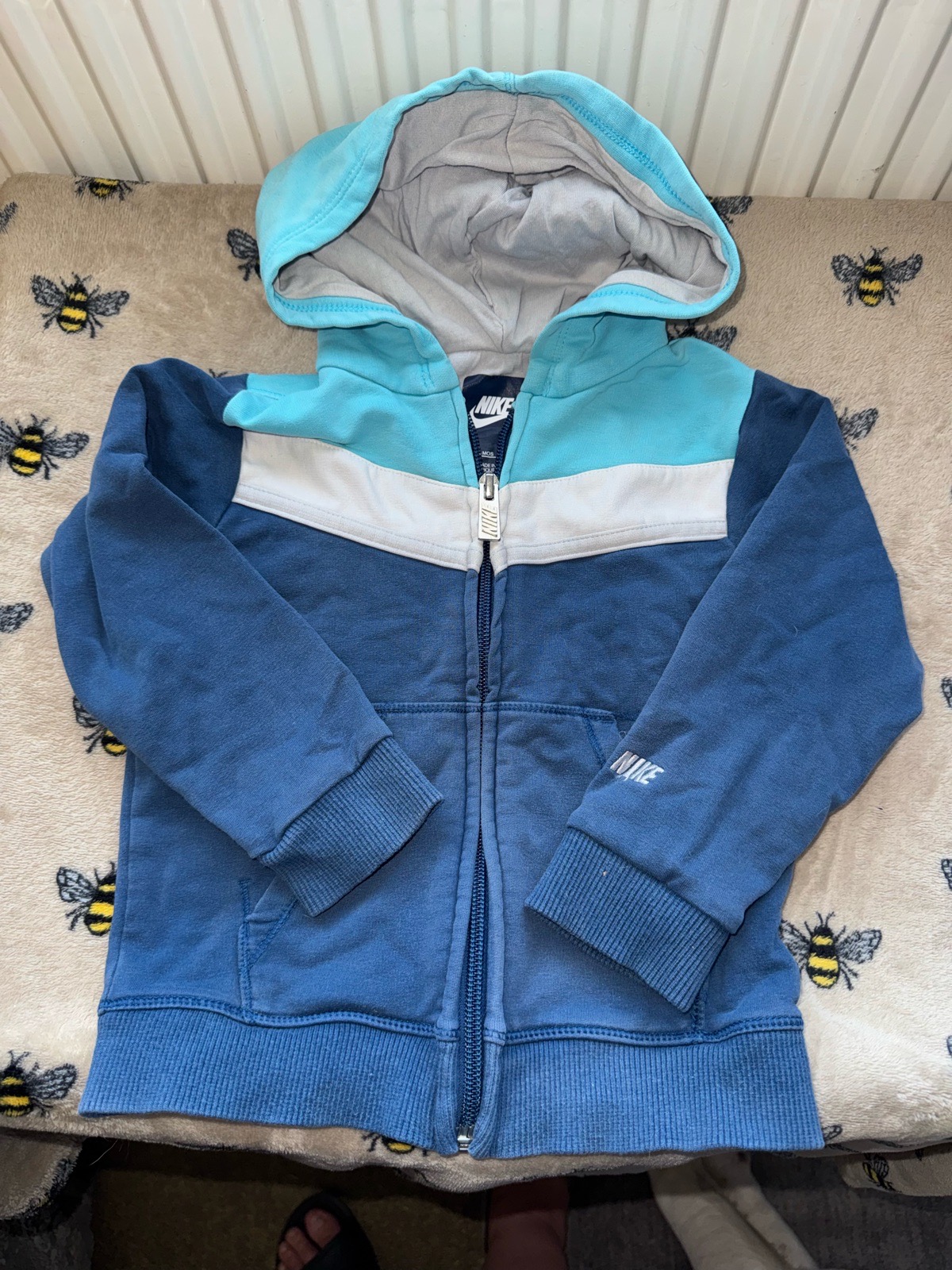 Nike boys zip through hoodie Blue blue/light blue age 2-3 yes