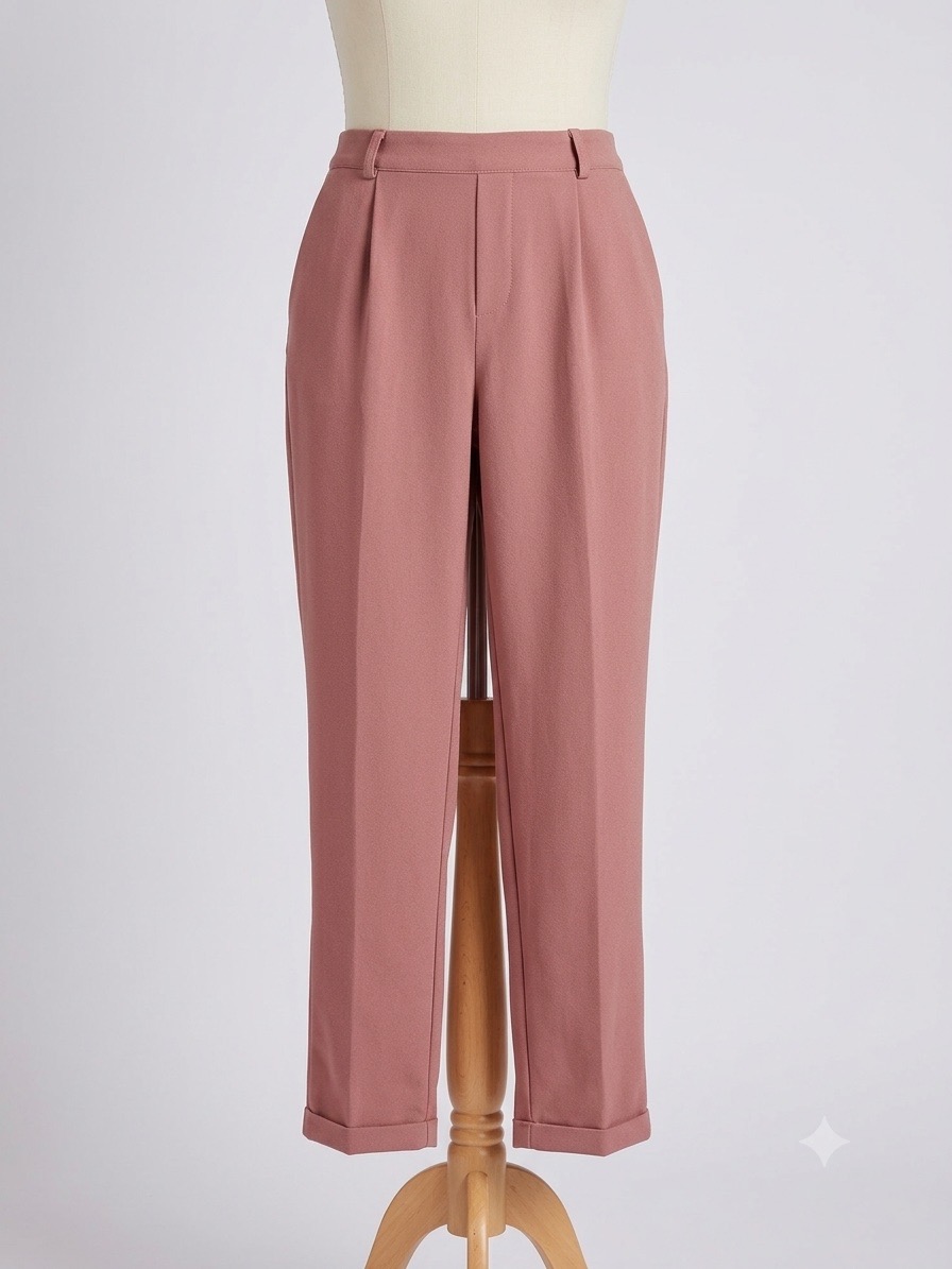 ONLY Dusty Rose Cropped Ankle Tailored Trousers / Cigarette Pants – Small