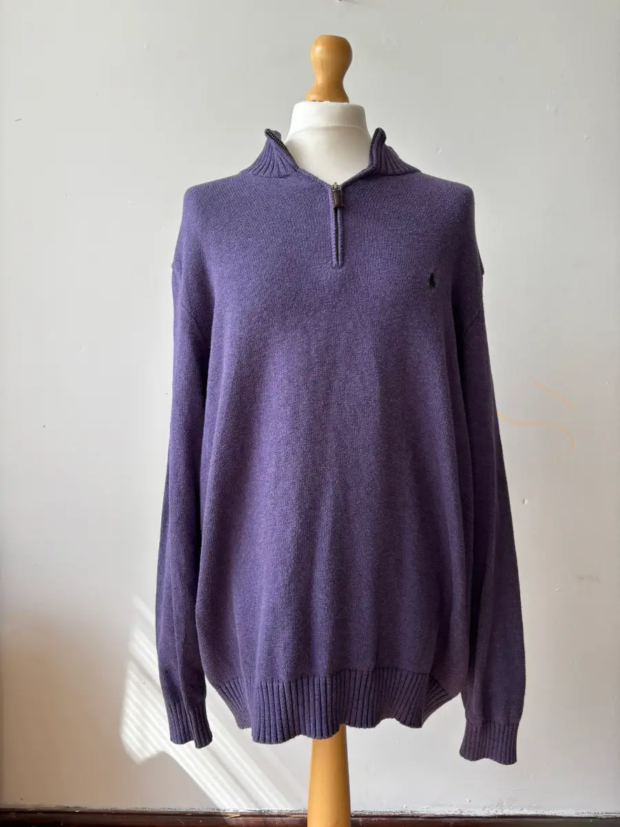 Polo Ralph Lauren Men's Purple Half Zip Jumper Size 2XLT | RL681