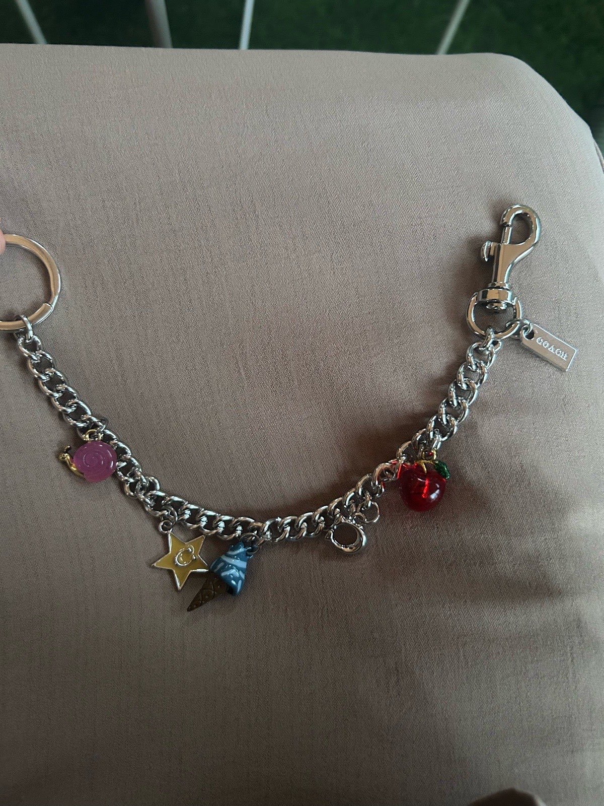 Coach bag charm keychain key ring