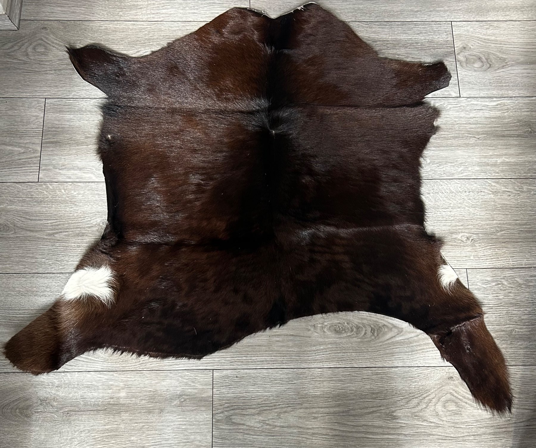 Mini Real cow calf hide leather rug 30*29 inches