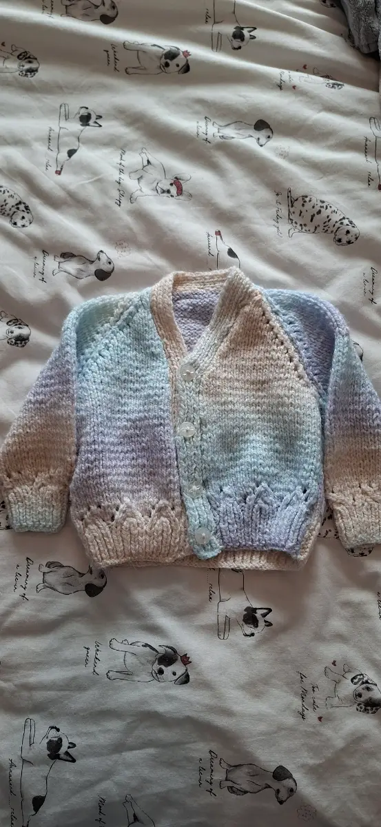Hand knitted cardigan, 3-6 months