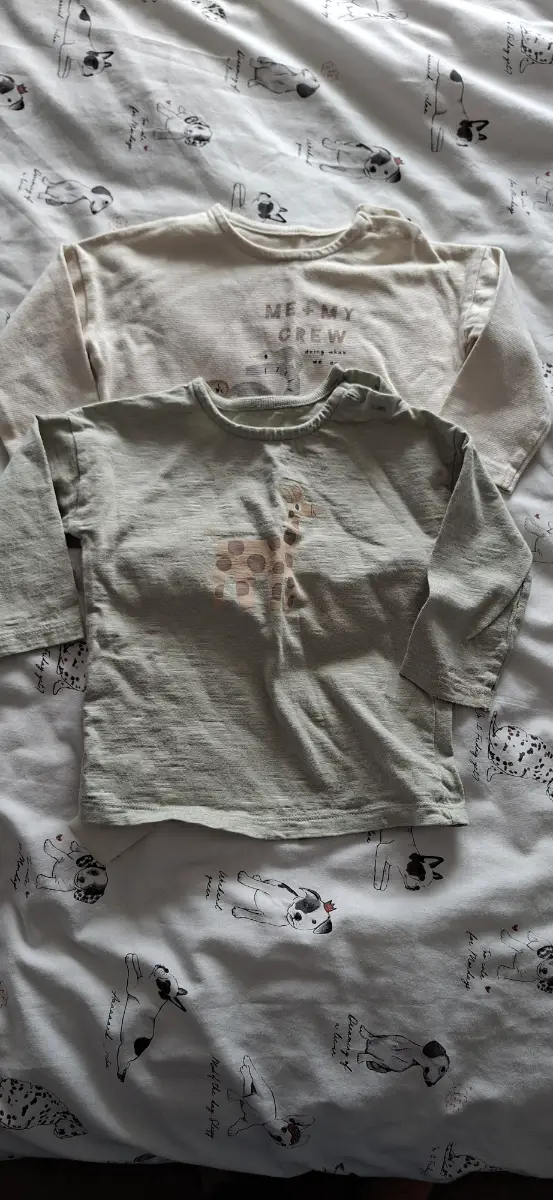 2 long sleeve top bundle, 9-12 months