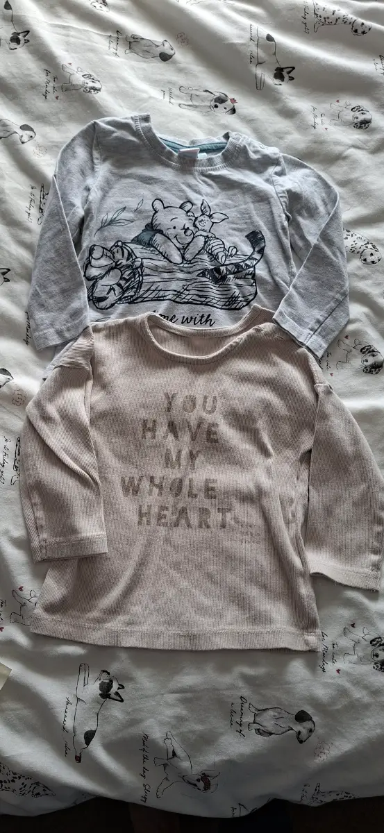 2 long sleeve top bundle, 9-12 months