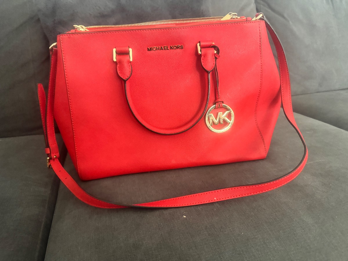 Michael Kors Sutton satchel bag in vibrant red