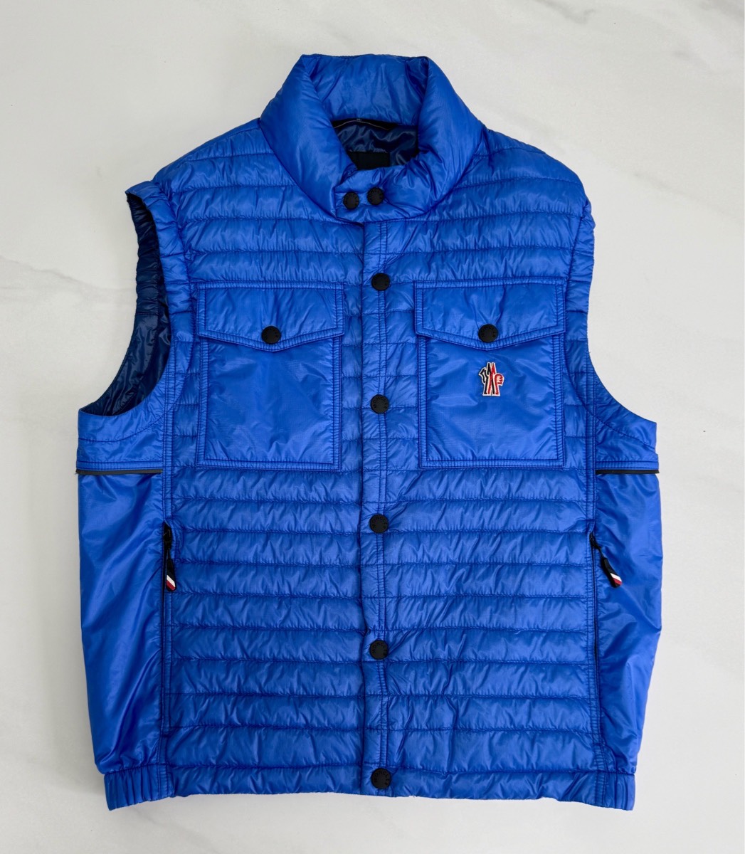 Moncler Blue Ollon Gilet -  Size 3 - 22” PTP - Medium / Large - Authentic
