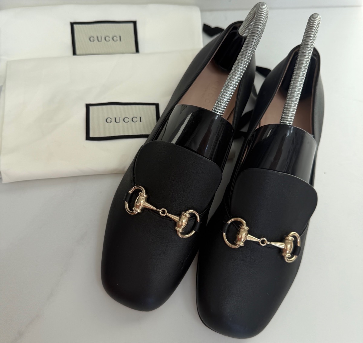 Gucci Horse bit Black Leather Loafer Shoes - UK 4.5 / EU 37.5 - Authentic