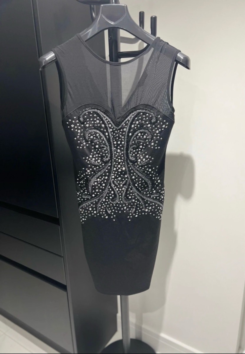 Miss Selfridge Black Bodycon Dress - Size 12