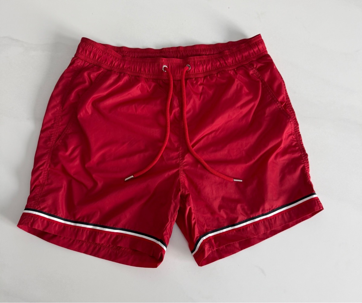 Moncler Red Boxer Mere Swim Shorts - Small