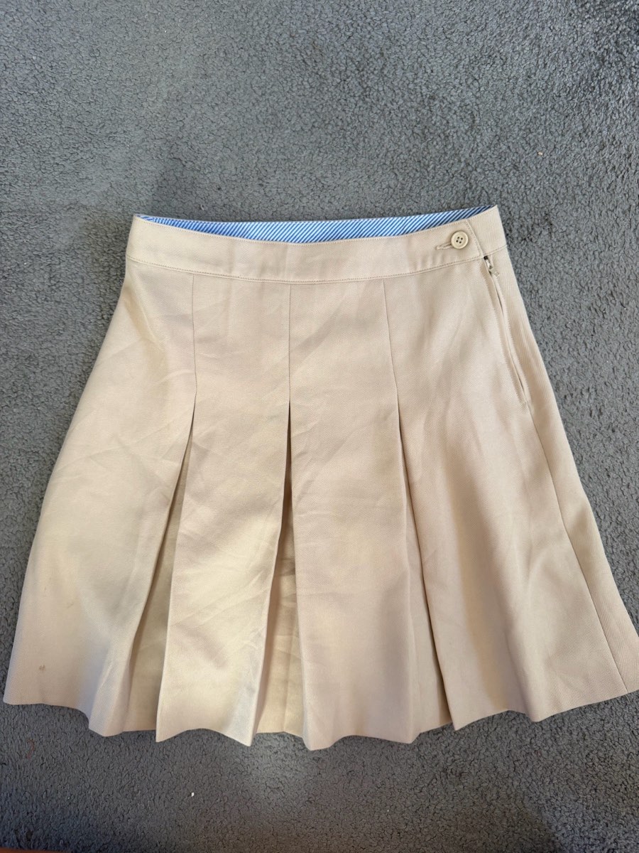 Tommy Hilfiger Beige Pleated Mini Skirt Size 0 UK 4 XS Preppy