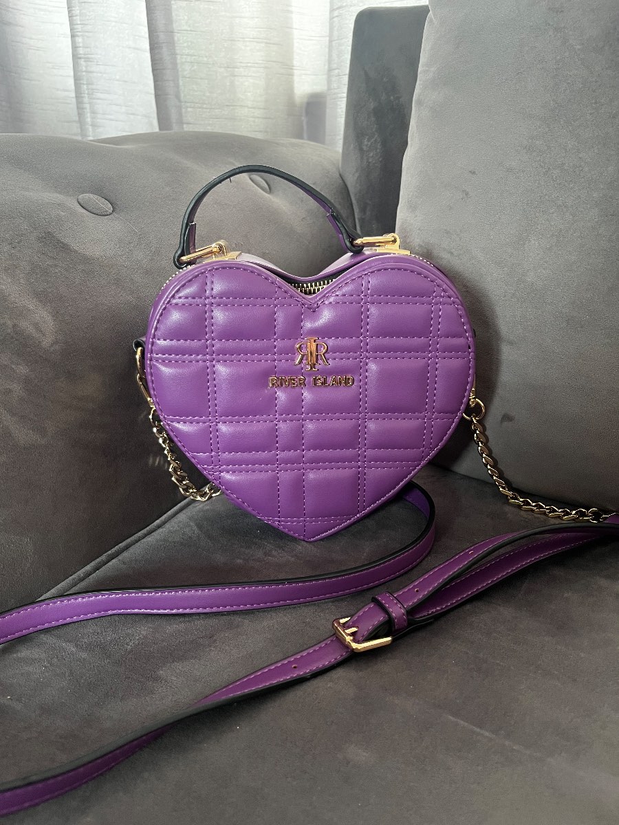 River island purple heart bag