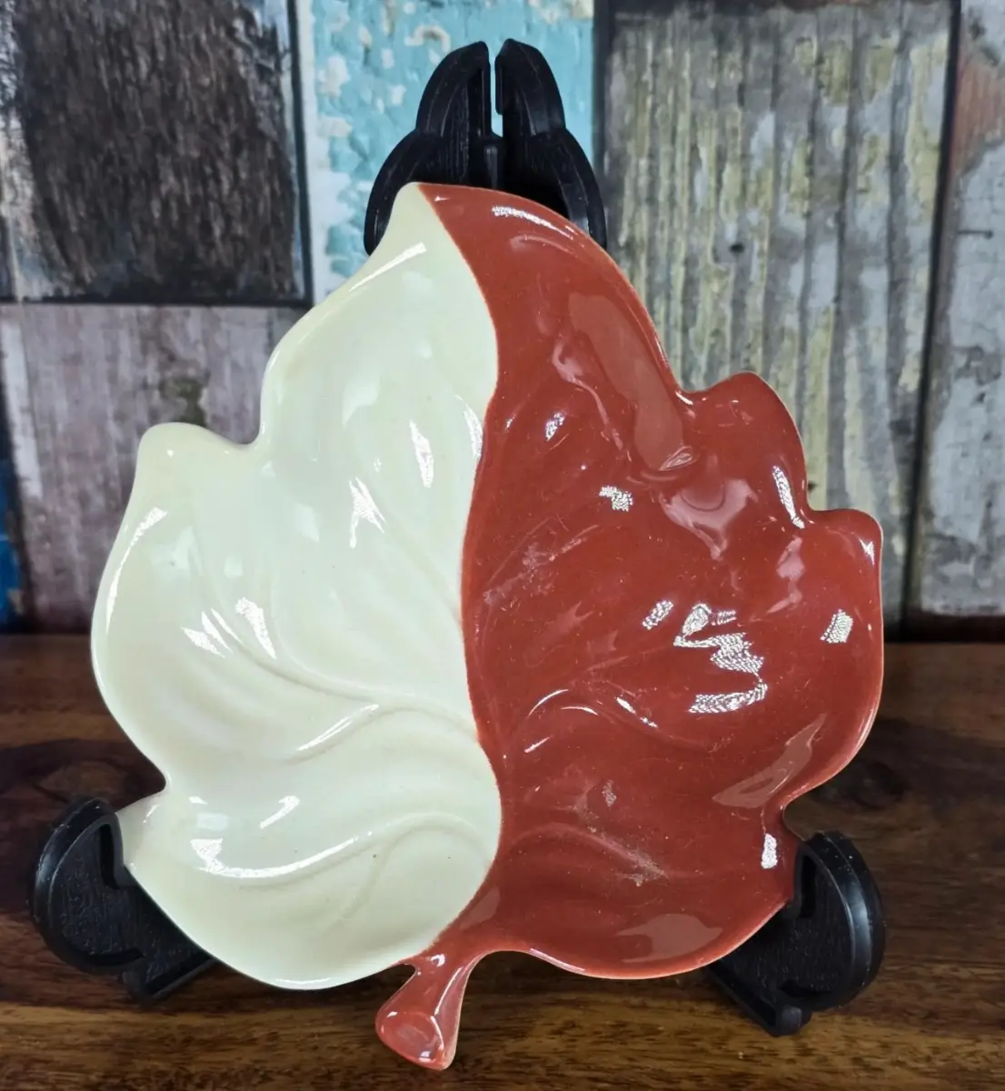 Vintage Carlton Ware Brown Leaf Trinket Dish 12cm Vanity Decor + Free Chipped Dish