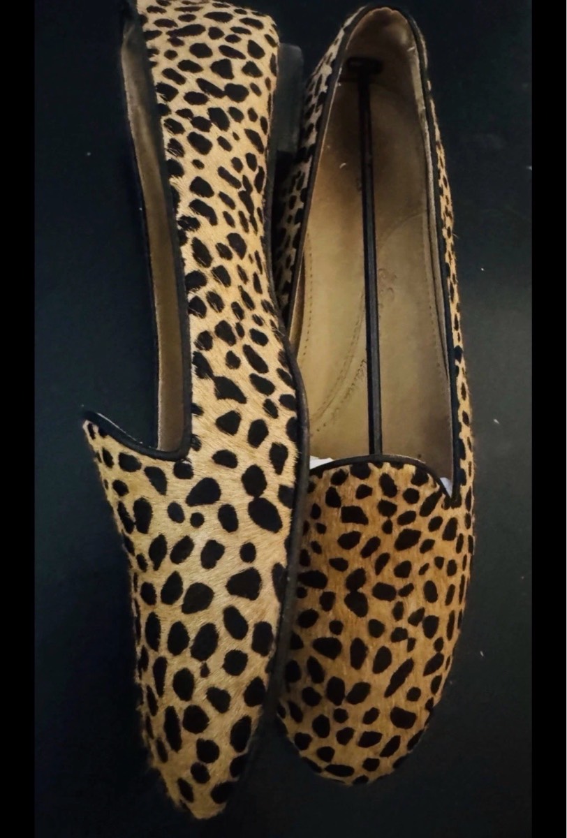 Chatelle Pony Hair Cheetah Print Slip On UK 8