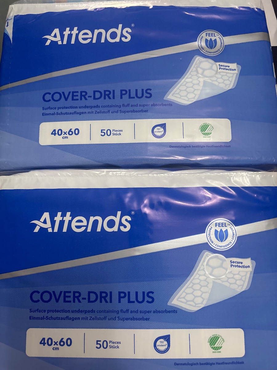 2 x 50 cover dry Attends 40x60 cm