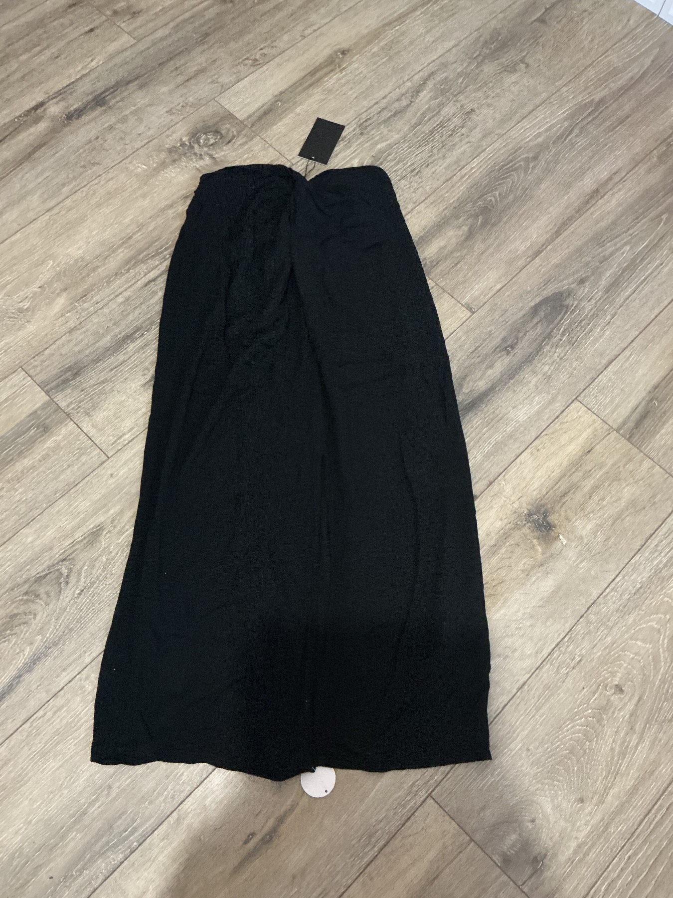 South Beach Black Maxi Skirt UK 10 Elasticated Waist Long Floaty Beach Holiday