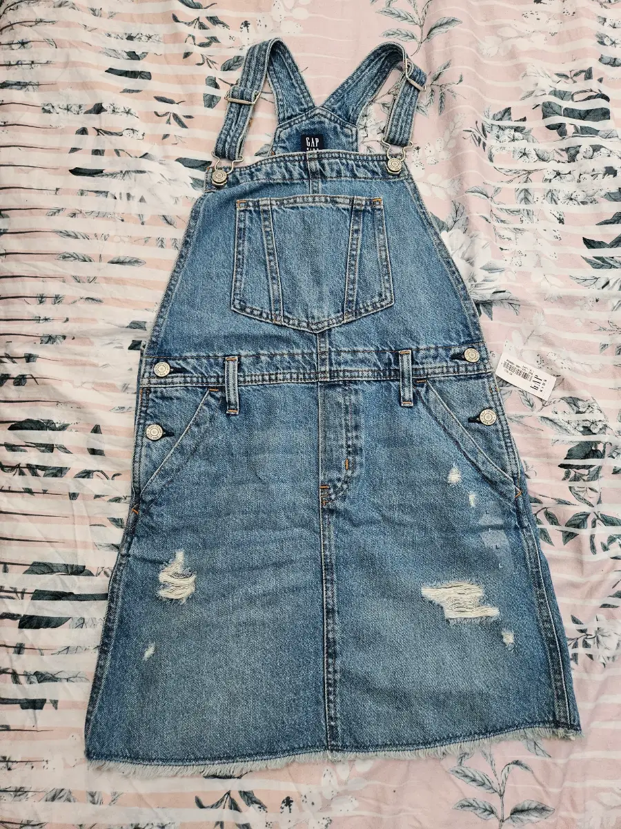 Gaps kids blue denim pinafore dress size 10-12 years