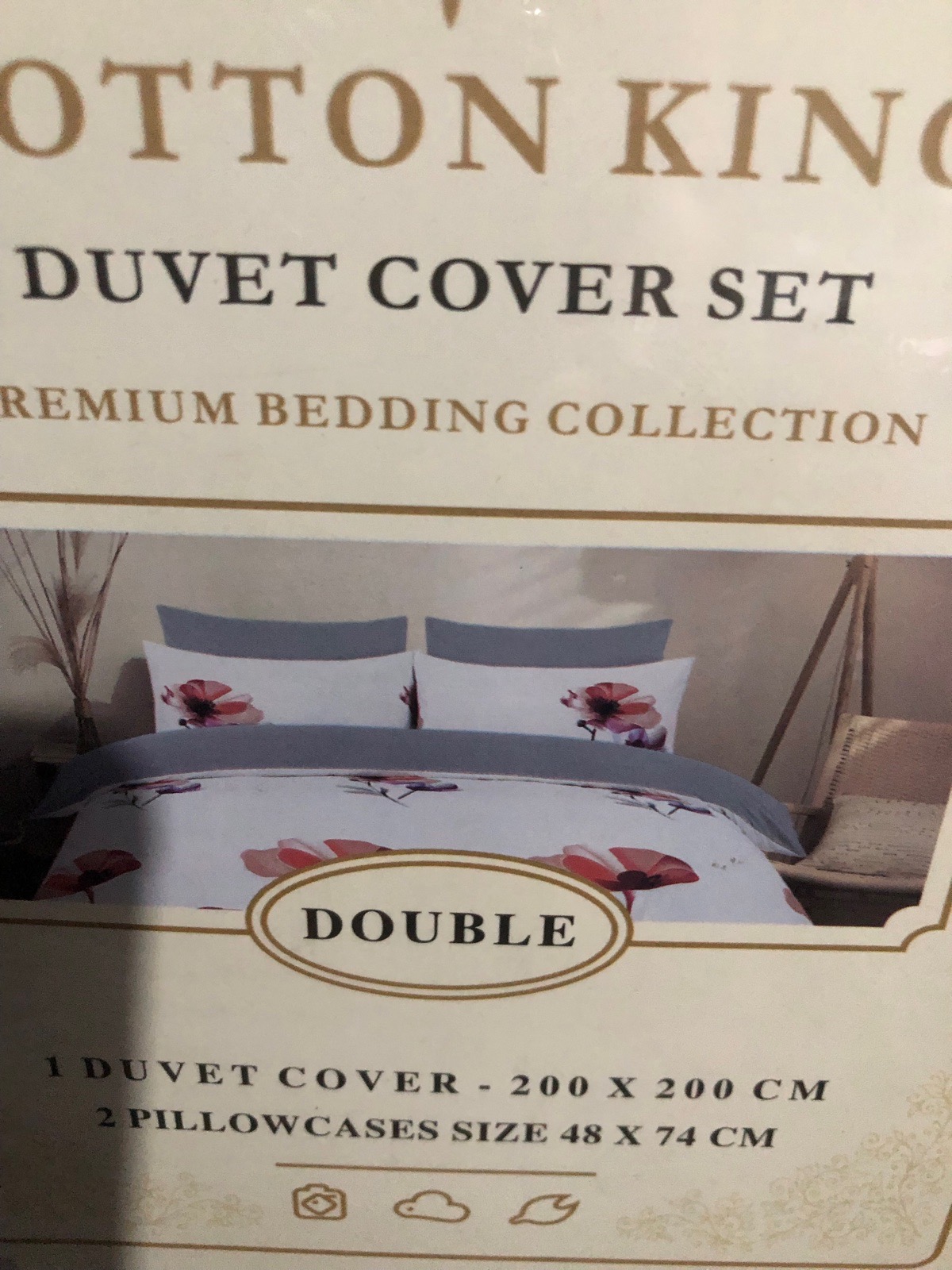 Double poppy duvet set  red/grey 🌹