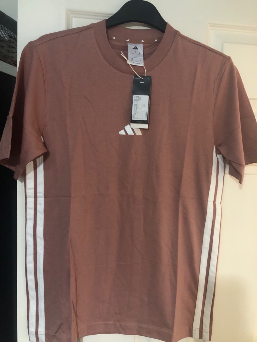 Small men’s salmon pink  shirt . Adidas  cotton