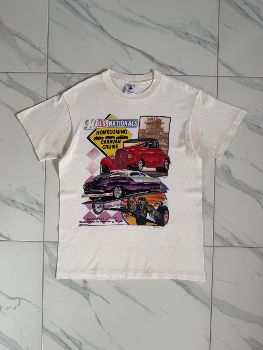 Vintage 1994 Car Graphics Single Stitch T-Shirt - Size Medium