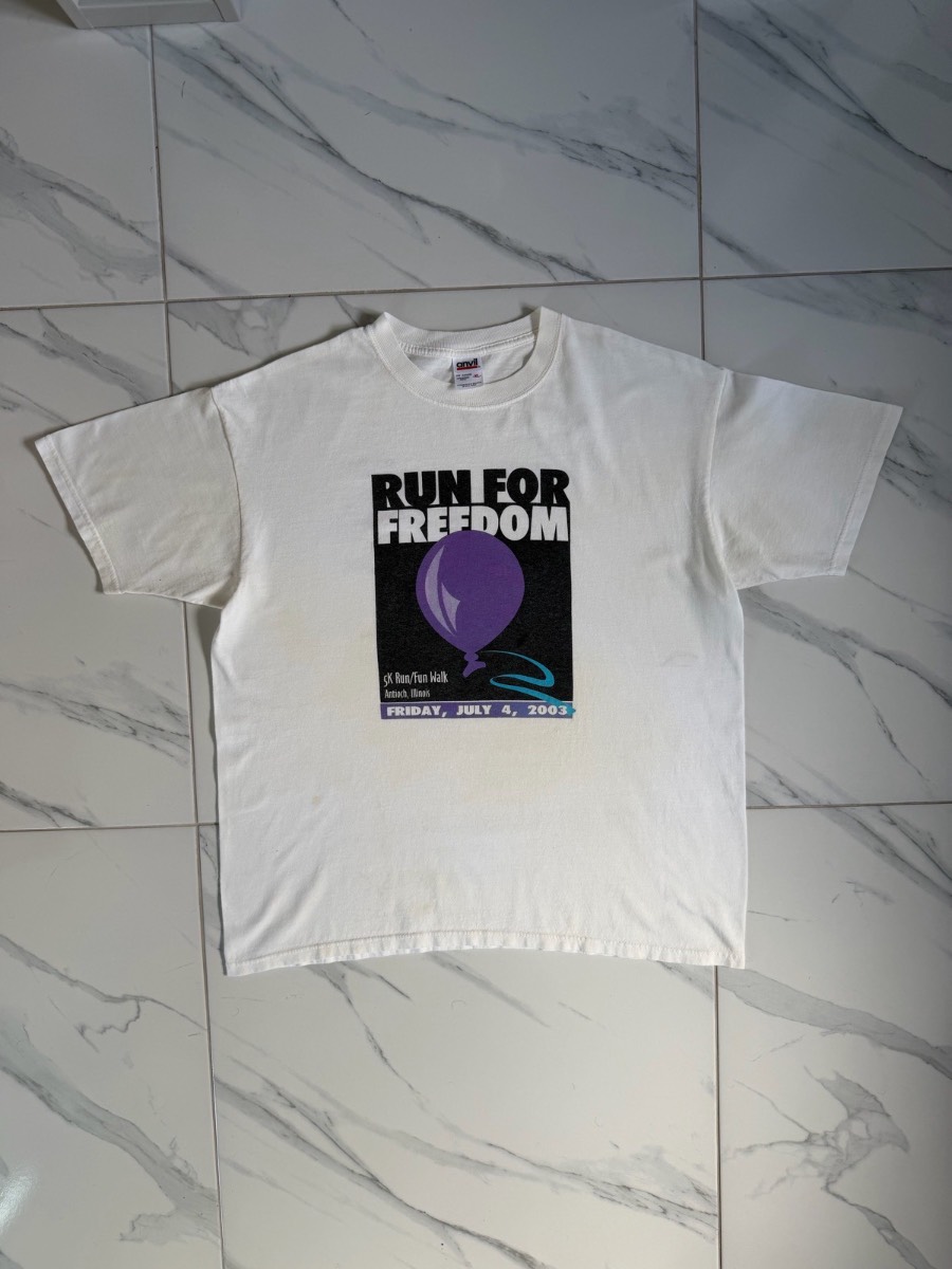 Vintage 2003 Run For Freedom Sports T-Shirt - Size XL
