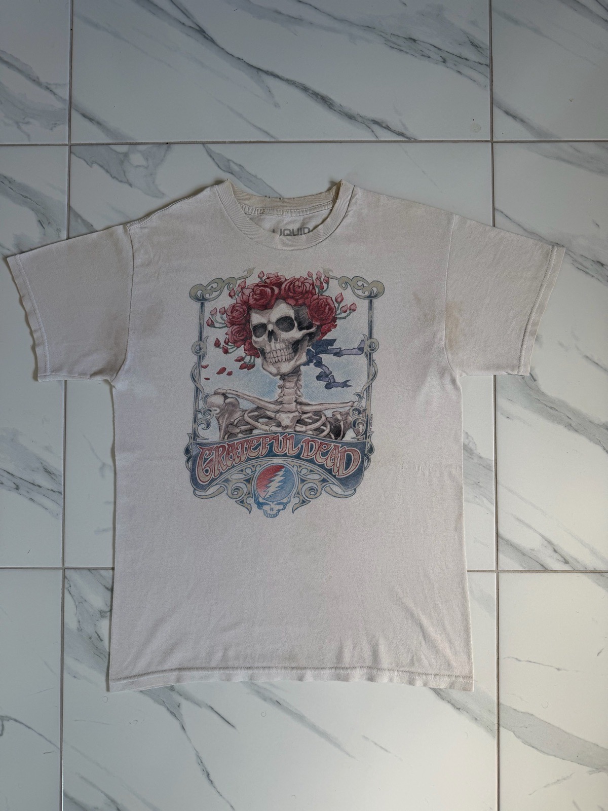2009 Grateful Dead Big Bertha Liquid Blue Graphics T-Shirt - Size Medium