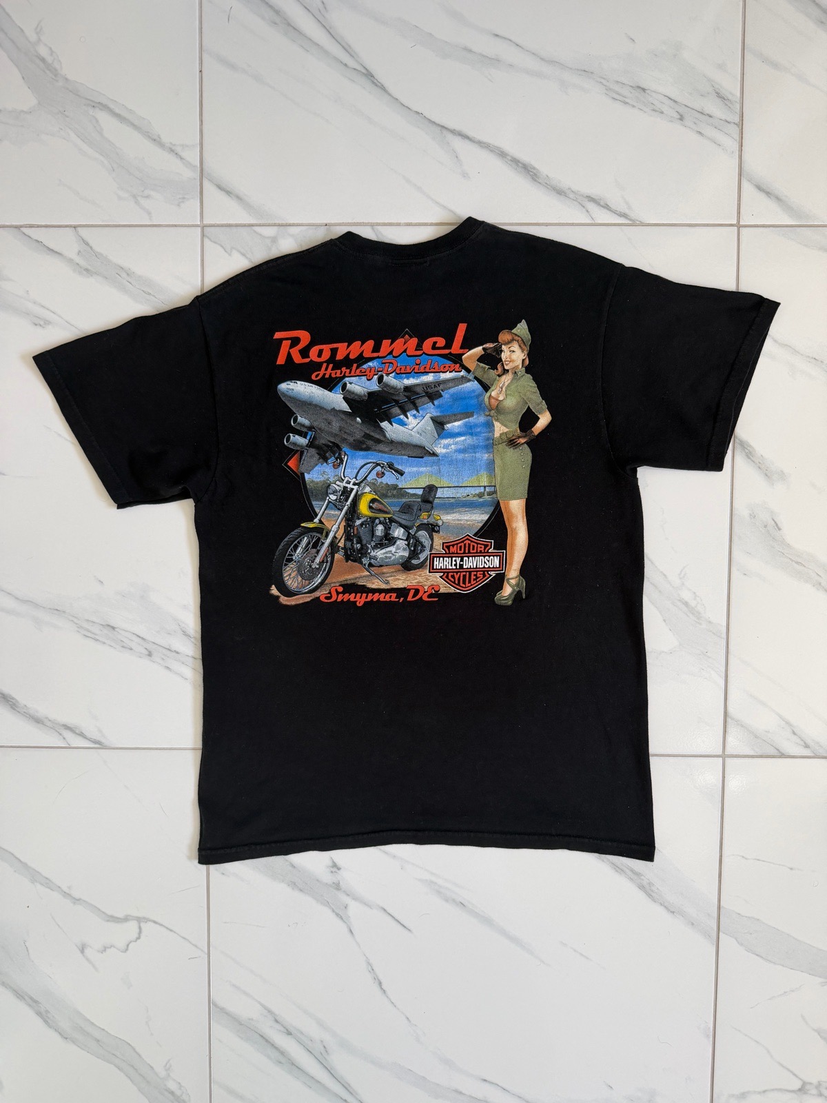 Harley Davidson Double Sided Graphics T-Shirt - Size Medium