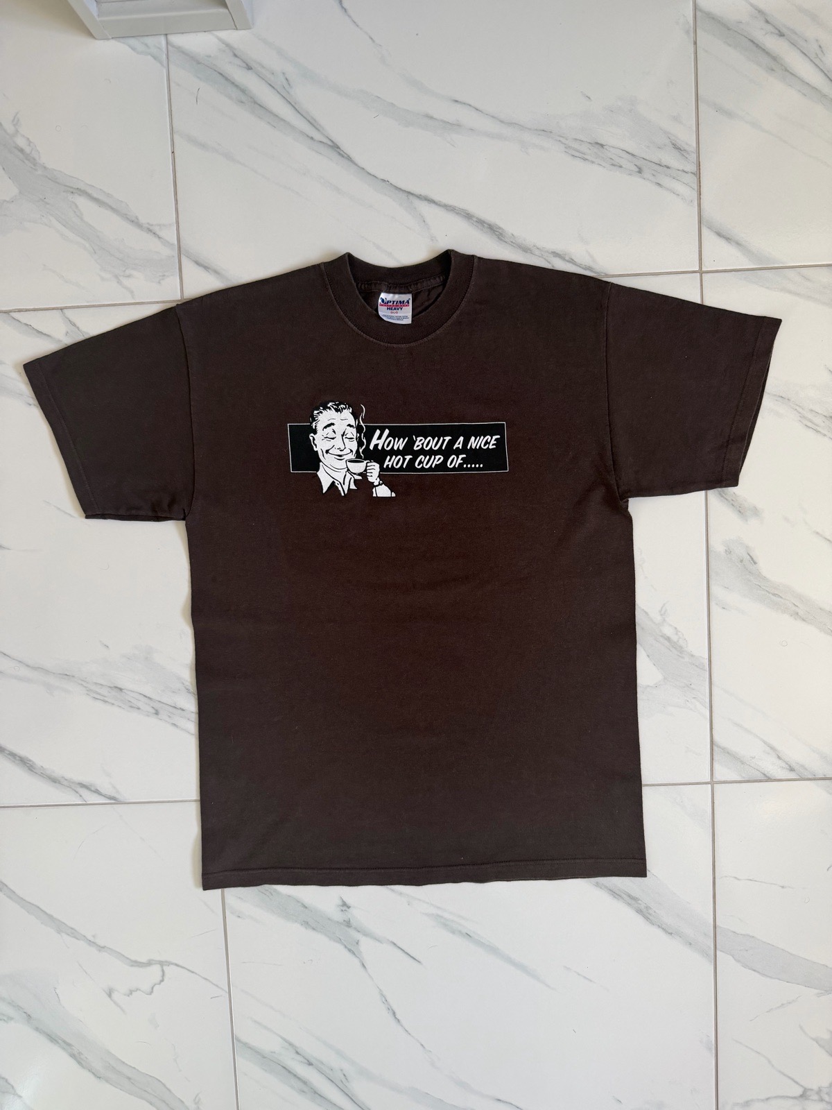 Vintage 00s How ‘Bout A Nice Hot Cup Of Funny Humour T-Shirt - Size Large