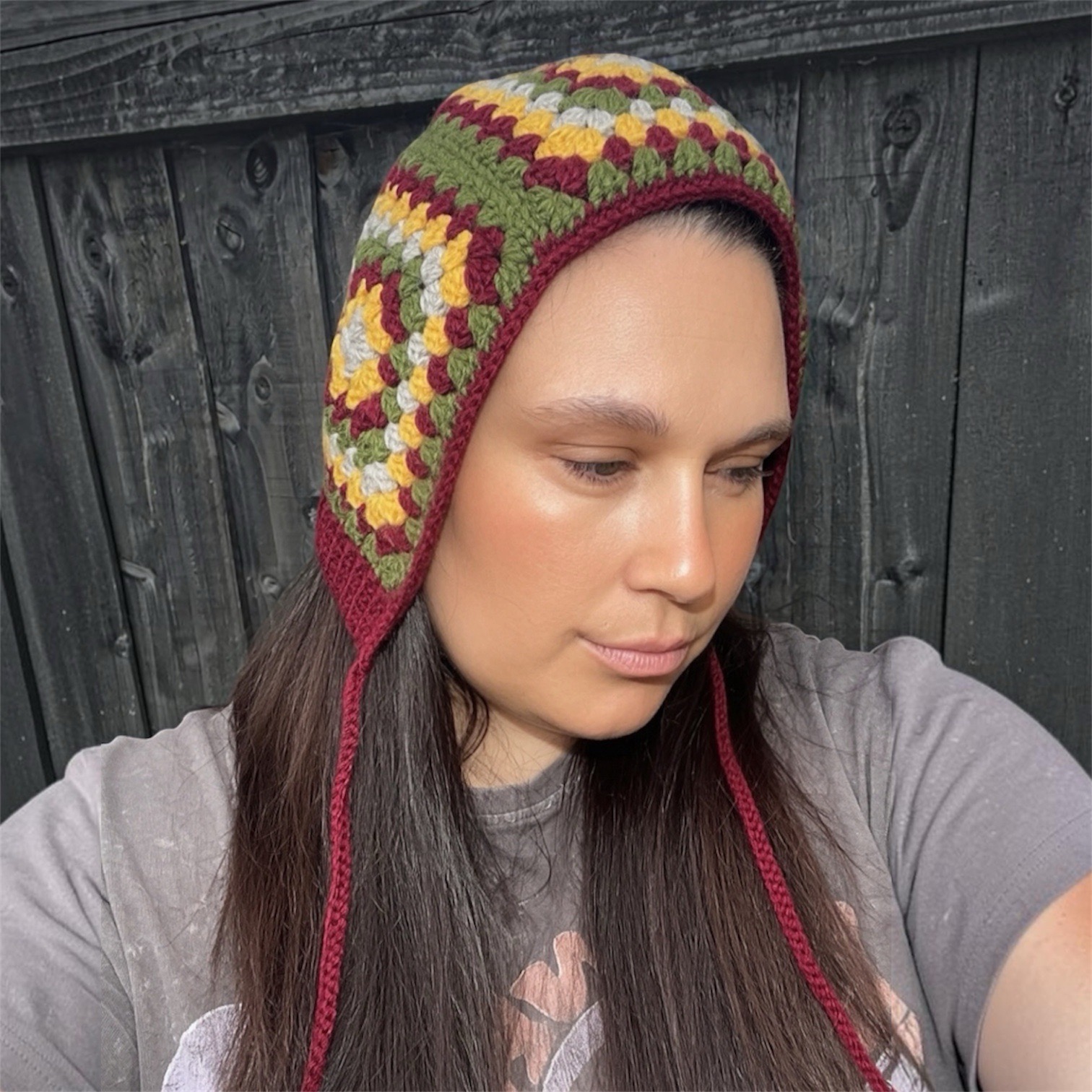 Mustard & Olive Crochet Bonnet hat