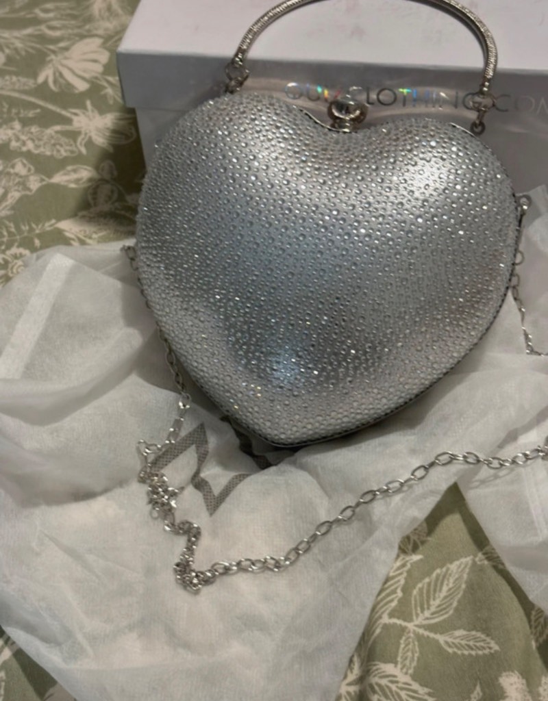 Quiz silver sparkle handbag
