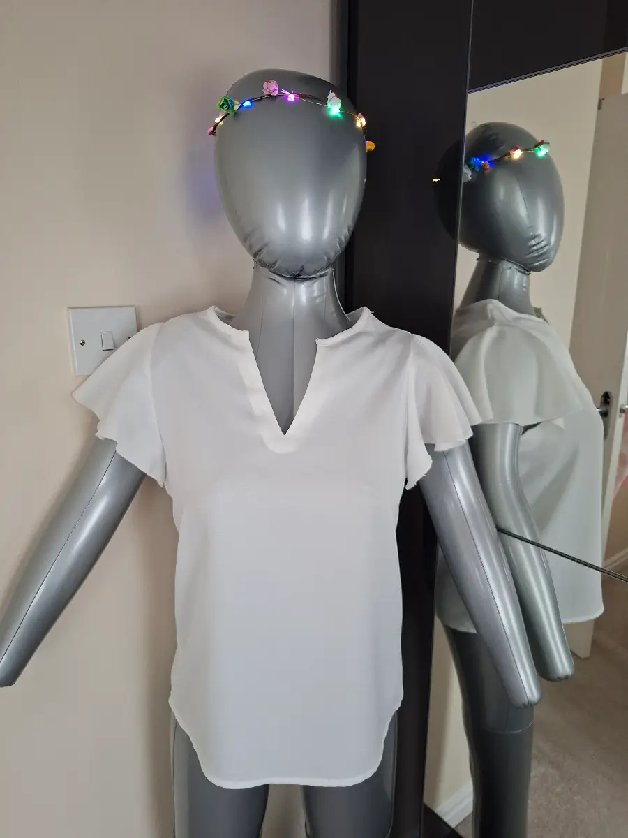 White V neck ladies shirt