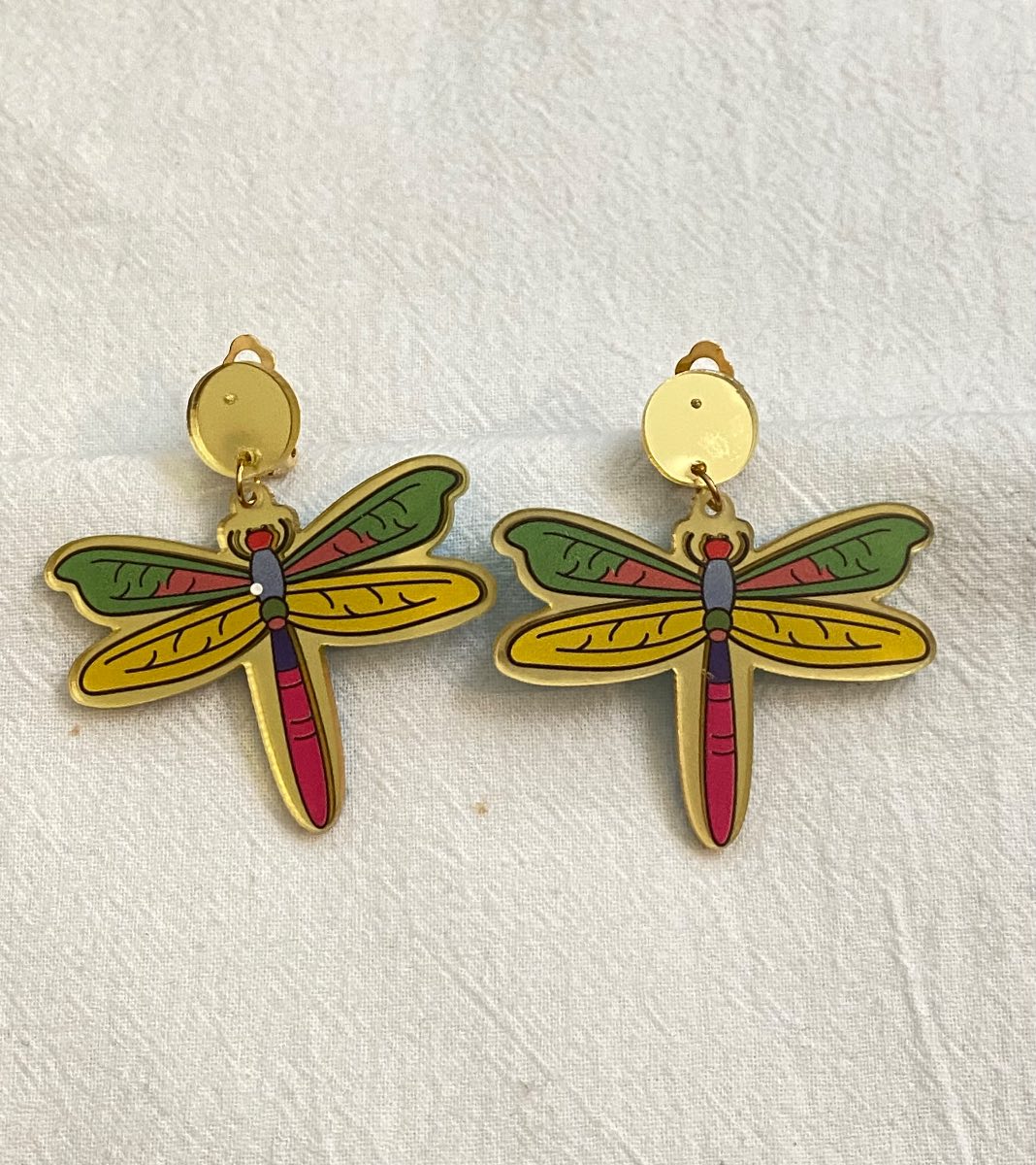 New Clip-On multi colour fly Earrings None Piercing Cuff