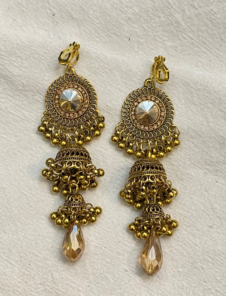 New Clip-On golden colour Earrings None Piercing Cuff