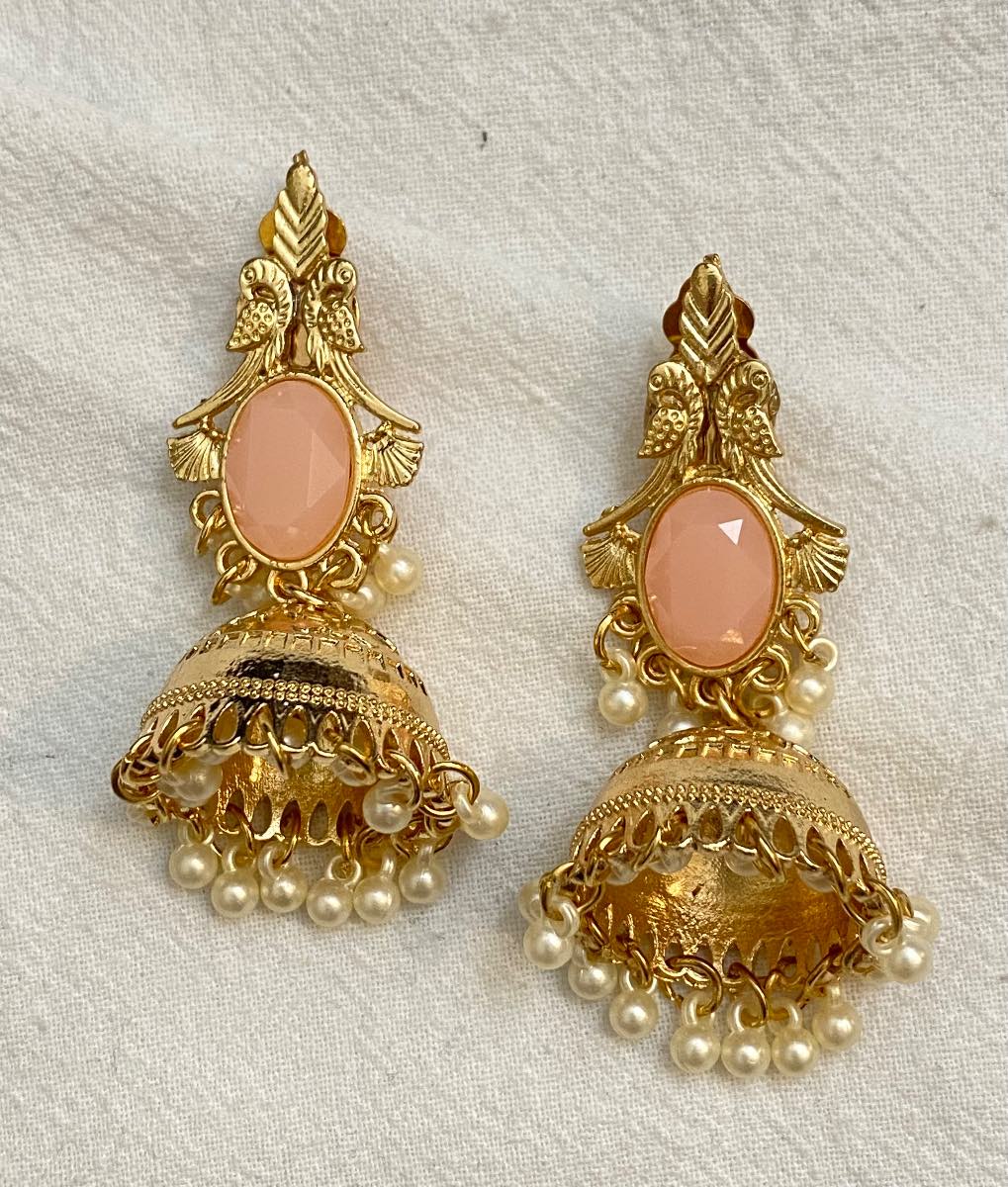 New Clip-On golden pink colour Earrings None Piercing Cuff