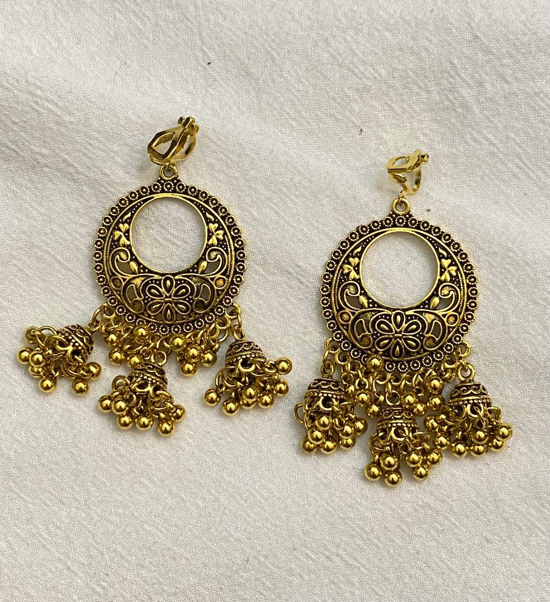 New Clip-On golden colour Earrings None Piercing Cuff